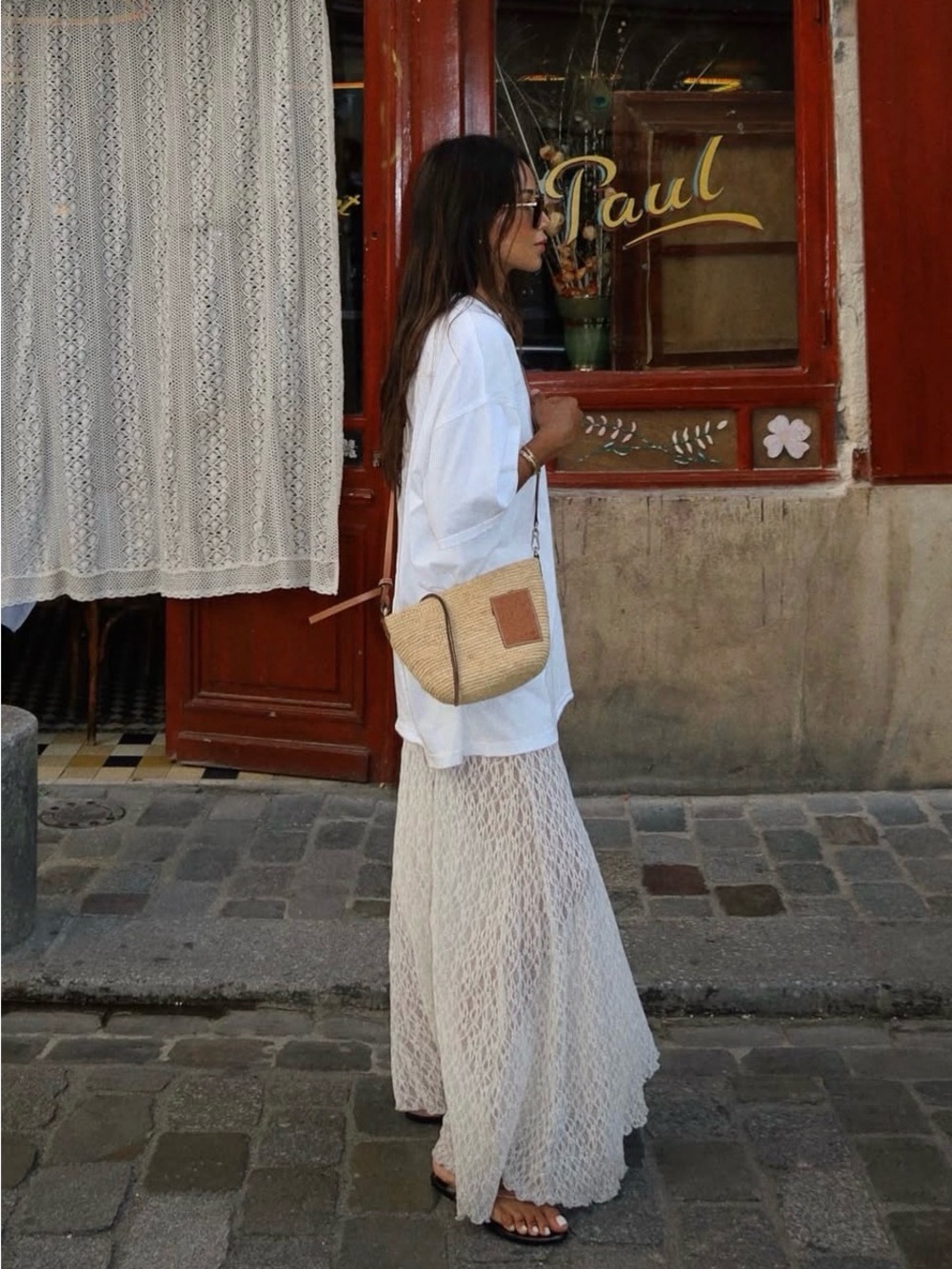 Zara Cream Lace Maxi Skirt